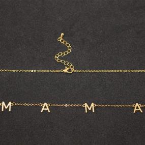 img 1 attached to 💛 Mama Necklace 18K Gold Plated with Adjustable Chain - Perfect Mother's Day & Birthday Gift