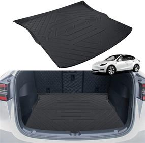 img 4 attached to 🔒 Ultimate Protection for Tesla Model Y: Basenor Heavy Duty Rear Trunk Liner and Cargo Mat