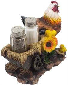 img 3 attached to 🐔 Rustic Country Kitchen Decor Glass Salt and Pepper Shaker Set - Mother Hen and Chicks with Sunflower & Hay Wagon Accents, Ideal as Farm Animal Figurines or Display Stands, Perfect Gifts for Farmers by Home-n-Gifts