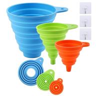 🍽️ food grade silicone funnels set - 3 pack, collapsible kitchen funnels for easy bottle filling, wide mouth funnel for liquid/oil/jam, medium/small funnel for efficient transferring of liquids and solid beans logo