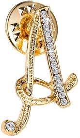 img 4 attached to 🌟 ETHOON Customizable Initial Letter Brooch Pin - Small Lapel Pin Tie Tack Personalized Gifts for Women, Men, Girls, and Boys - Gold