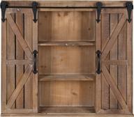 🪑 rustic brown wooden wall storage cabinet with sliding barn doors by kate and laurel cates logo