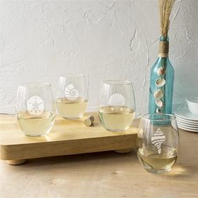 img 2 attached to 🍷 Cathy's Concepts SEA-1110 Seashell Stemless Wine Glasses – 4 Unique Ocean-Inspired Designs, Holds Up to 21 oz., 4-Glass Set: Enjoy Coastal Charm with these Exquisite Stemless Wine Glasses!