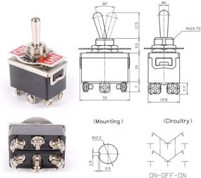 img 3 attached to 💧 Waterproof WINOMO Heavy Duty Toggle Switch Flick ON/OFF/ON for Car Dash, 12V DPDT with Cap