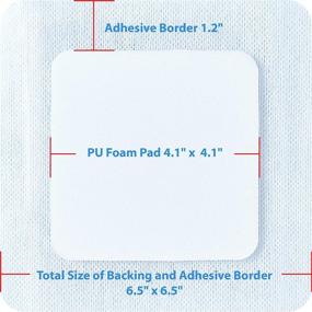 img 3 attached to 🩹 Foam Wound Dressing with Adhesive Border 6.5" x 6.5" | Central Foam: 4.1" x 4.1" | Thickness 5mm | 5 per Box by Areza Medical - High-quality wound care for optimal healing