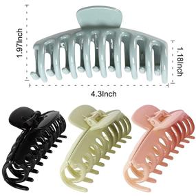 img 2 attached to 💇 ONSTUY Large Hair Clips - 4 Inch Hair Clip for Women and Girls – Non-Slip Big Claw Hair Clips for All Hair Types – Hair Clips for Styling – Made of High-Quality Plastic Material – Available in 4 Colors (Pack of 4)