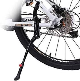 img 4 attached to 🚲 Extended Adjustable Bike Kickstand, Aluminum Alloy Body, Non-slip Rear Kickstand for 24-29 inch Bicycles, Mountain Road Cycling, 2 Point Mounting (Extended Size)