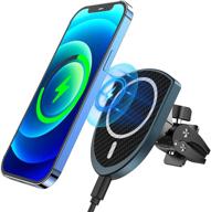 apmiek magnetic wireless car charger for iphone 12/13 series - fast charging air vent holder compatible with magsafe case logo