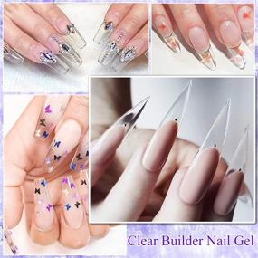 img 3 attached to 💅 Saviland Builder Nail Gel Kit - Complete Set for Nail Extension: 60g Clear Gel, Strengthening Nail Art Manicures, 100PCS Nail Forms, and Acrylic Brush - Ideal for Beginners