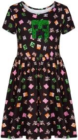 img 4 attached to Stylish Minecraft Girls Creeper Sequins Clothing for Little Girls: Shop Now!