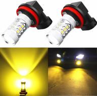 alla lighting h11 h8 led bulbs: 3000k golden yellow xtreme super bright fog light - high power 3030 smd replacement for cars, trucks, suvs, vans logo