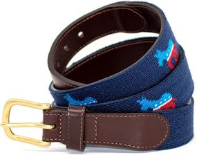 img 2 attached to 🧵 Handcrafted Leather-Backed Men's Accessories and Belts with Needlepoint Stitching