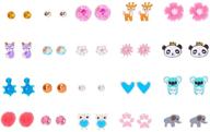 👧 claire's multicolor novelty stud earrings: assorted sizes & styles for girls logo