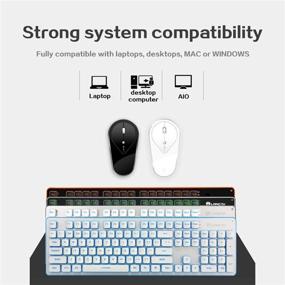 img 1 attached to Ultimate Gaming Experience: Wireless Rechargeable Backlit Keyboard and Soundless Mouse Combo for PC/Mac-Gaming, Home Office - Silver