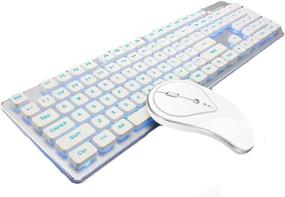 img 4 attached to Ultimate Gaming Experience: Wireless Rechargeable Backlit Keyboard and Soundless Mouse Combo for PC/Mac-Gaming, Home Office - Silver