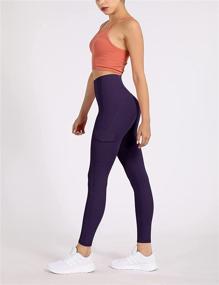 img 2 attached to ODODOS High Waisted Workout Leggings for Women - Yoga, Running, Hiking Pants with Cargo Pockets