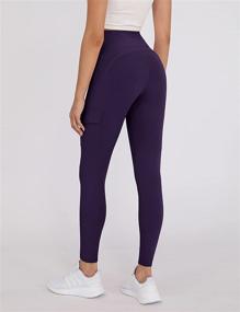 img 3 attached to ODODOS High Waisted Workout Leggings for Women - Yoga, Running, Hiking Pants with Cargo Pockets