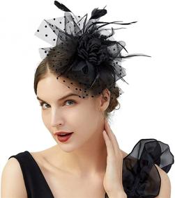 img 4 attached to Fascinators Ruffles Headwear Headband Wedding Women's Accessories for Special Occasion Accessories