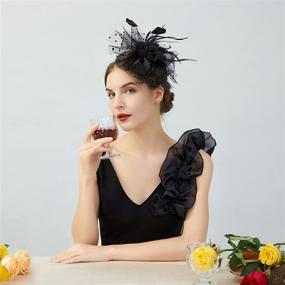 img 3 attached to Fascinators Ruffles Headwear Headband Wedding Women's Accessories for Special Occasion Accessories