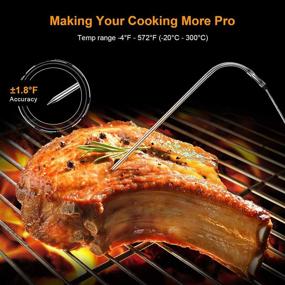 img 2 attached to 🥩 IREENUO Wireless Meat Thermometer - Accurate Instant Readout for Grilling, Baking, Cooking, Oven, Smoker - 330ft Remote Digital Thermometer