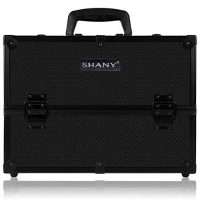 img 3 attached to Black On Black SHANY Essential Pro Makeup 🖤 Train Case with Shoulder Strap, Locks, and Enhanced SEO