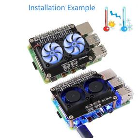 img 1 attached to 🔌 Raspberry Pi 4B / 3B+ / 3B / 3A+ GPIO Expansion Board with Dual Cooling Fans and Auto-Discoloration LED