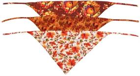 img 3 attached to 🦃 Reversible Thanksgiving Dog Bandana Scarf Set - 3 PCS/Pack - Perfect Accessories for Large Dogs, Cats, and Pets