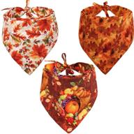 🦃 reversible thanksgiving dog bandana scarf set - 3 pcs/pack - perfect accessories for large dogs, cats, and pets logo