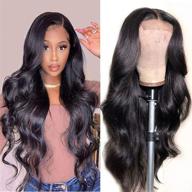 👩 20-inch brazilian virgin human hair lace front wigs for black women, body wave lace closure wigs, pre-plucked with baby hair, natural color logo