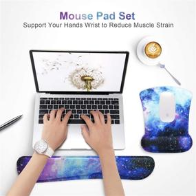 img 3 attached to Mouse Pad With Wrist Support And Keyboard Wrist Rest Pad Set Computer Accessories & Peripherals