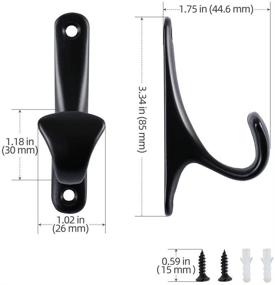 img 2 attached to Industrial Heavy Duty Black Towel Hooks - 4 Pack, Wall Mounted Iron Hooks for Coats, Robes, and Bathroom Storage. Complete with Mounting Hardware for Farmhouse, Retro, and DIY Projects. Each Hook Sold Separately.