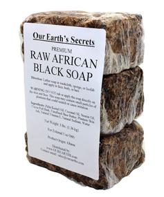 img 3 attached to 🌍 Our Earth's Secrets Premium Natural African Black Soap, 3 Pound - Raw & Organic