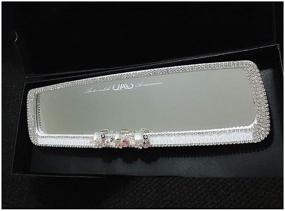 img 2 attached to Siyibb Crystal Diamond Car Rear View 💎 Mirror - Elegant White Decoration for Interior Rearview Mirror