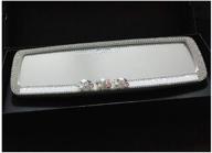 siyibb crystal diamond car rear view 💎 mirror - elegant white decoration for interior rearview mirror logo