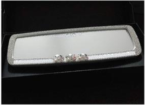 img 4 attached to Siyibb Crystal Diamond Car Rear View 💎 Mirror - Elegant White Decoration for Interior Rearview Mirror