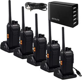 img 4 attached to Retevis RT27 Long Range Rechargeable Walkie Talkies for Adults - 5 Pack Bundle 📞 with Hands-Free VOX, Heavy-Duty Durability, and 5-Port USB Charger - Ideal for Business, Work, and School