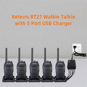 img 3 attached to Retevis RT27 Long Range Rechargeable Walkie Talkies for Adults - 5 Pack Bundle 📞 with Hands-Free VOX, Heavy-Duty Durability, and 5-Port USB Charger - Ideal for Business, Work, and School