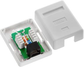 img 1 attached to 🔌 Cmple - 1 Port Cat5e Surface Mount Box for Ethernet Cables, RJ45 Cat5 Single Port Surface Mount Box with Screws and Double-