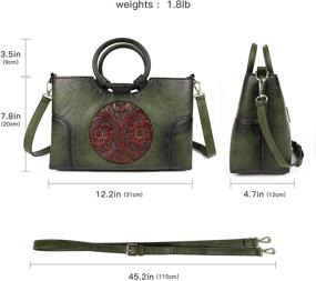 img 2 attached to 👜 Handcrafted Crossbody Satchels: Embossed Organizer Top Handle Handbags & Wallets for Women