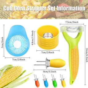 img 3 attached to 🌽 13-Piece Corn Peeler Set: Cob Remover, Zipper, Silk Remover, Cob Holders Pins – Ideal for Home Kitchen and Restaurant Use