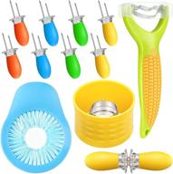 🌽 13-piece corn peeler set: cob remover, zipper, silk remover, cob holders pins – ideal for home kitchen and restaurant use logo