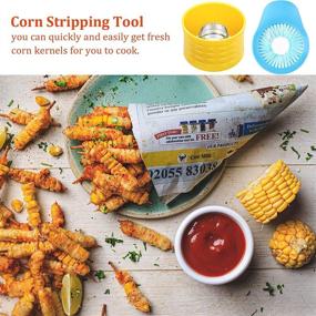 img 1 attached to 🌽 13-Piece Corn Peeler Set: Cob Remover, Zipper, Silk Remover, Cob Holders Pins – Ideal for Home Kitchen and Restaurant Use