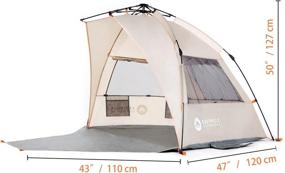 img 2 attached to 🏖️ Easthills Outdoors Instant Shader Extended L Easy Up Beach Tent Sun Shelter with Zippered Porch - Perfect for 2-4 Person