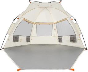 img 4 attached to 🏖️ Easthills Outdoors Instant Shader Extended L Easy Up Beach Tent Sun Shelter with Zippered Porch - Perfect for 2-4 Person