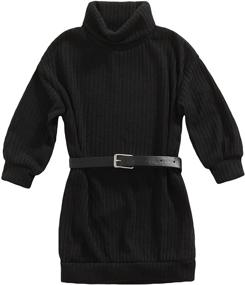 img 4 attached to Cudilica Girls' Clothing and Dresses: Knitted Sweater Sleeve Stylishness