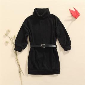 img 3 attached to Cudilica Girls' Clothing and Dresses: Knitted Sweater Sleeve Stylishness