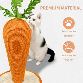 img 3 attached to 🐱 Durable Cat Scratching Post - Natural Sisal Rope - Carrot Design - Protect Furniture - Training & Climbing - Indoor Kitty Claw Scratcher Tree - Kitten Scratch Tower