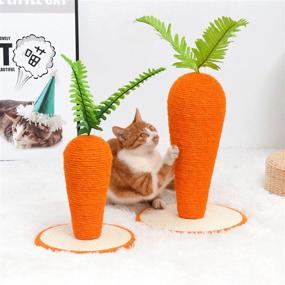 img 1 attached to 🐱 Durable Cat Scratching Post - Natural Sisal Rope - Carrot Design - Protect Furniture - Training & Climbing - Indoor Kitty Claw Scratcher Tree - Kitten Scratch Tower