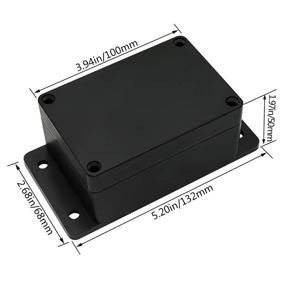 img 3 attached to 🔌 Waterproof Dustproof Junction Box IP65 ABS Plastic Universal Electric Enclosure - Black with Fixed Ear - 3.94" x 2.68" x 1.97" (100 x 68 x 50 mm) - Pack of 2