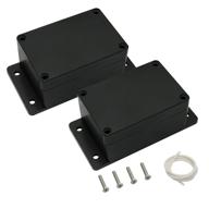 🔌 waterproof dustproof junction box ip65 abs plastic universal electric enclosure - black with fixed ear - 3.94" x 2.68" x 1.97" (100 x 68 x 50 mm) - pack of 2 logo